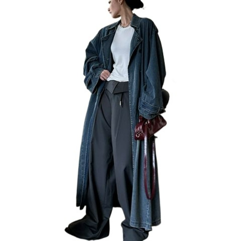 Manteau trench en jean délavé  - Trench Coat Formal avis et prix