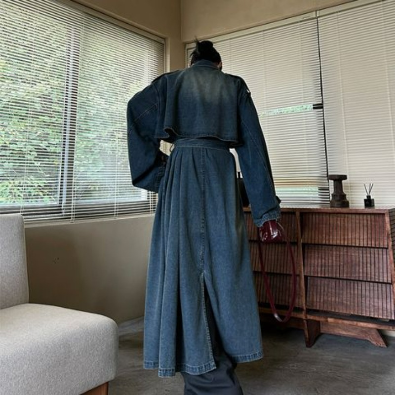Manteau trench en jean délavé  - Trench Coat Formal avis et prix