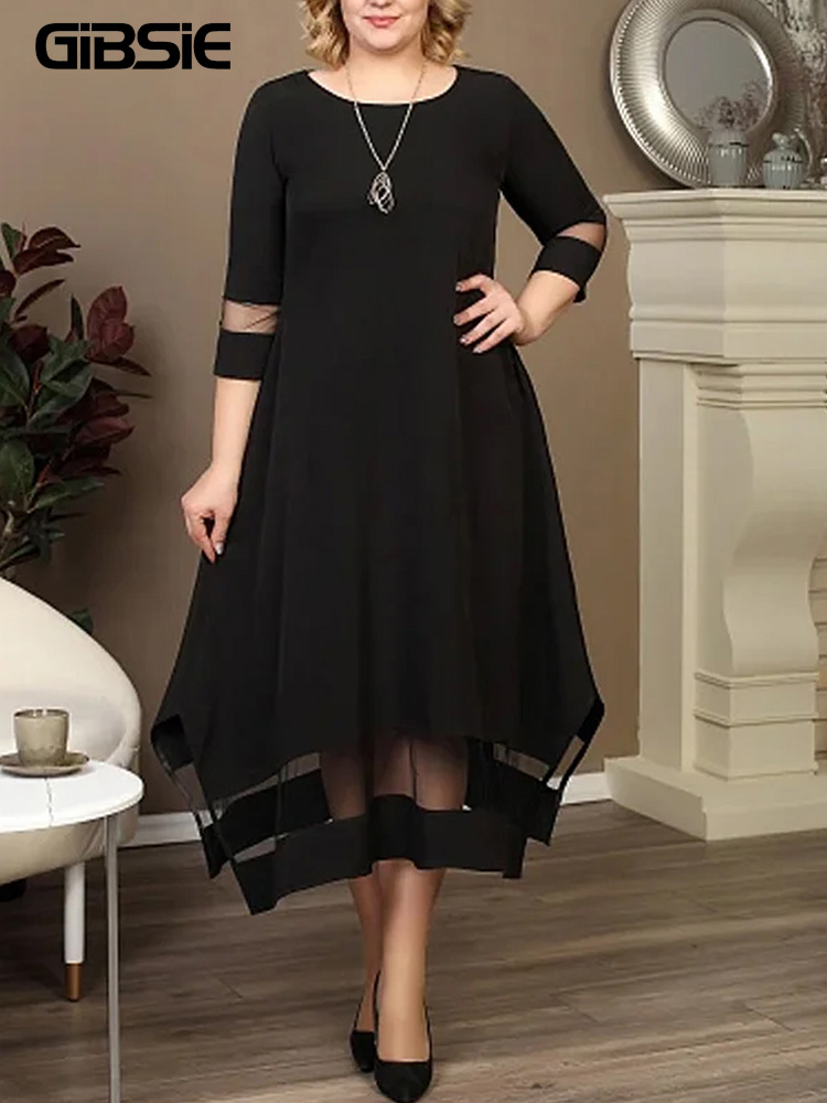 GIBSIE-Robe longue noire en ma - Women Formal Office Wear Tops avis et prix