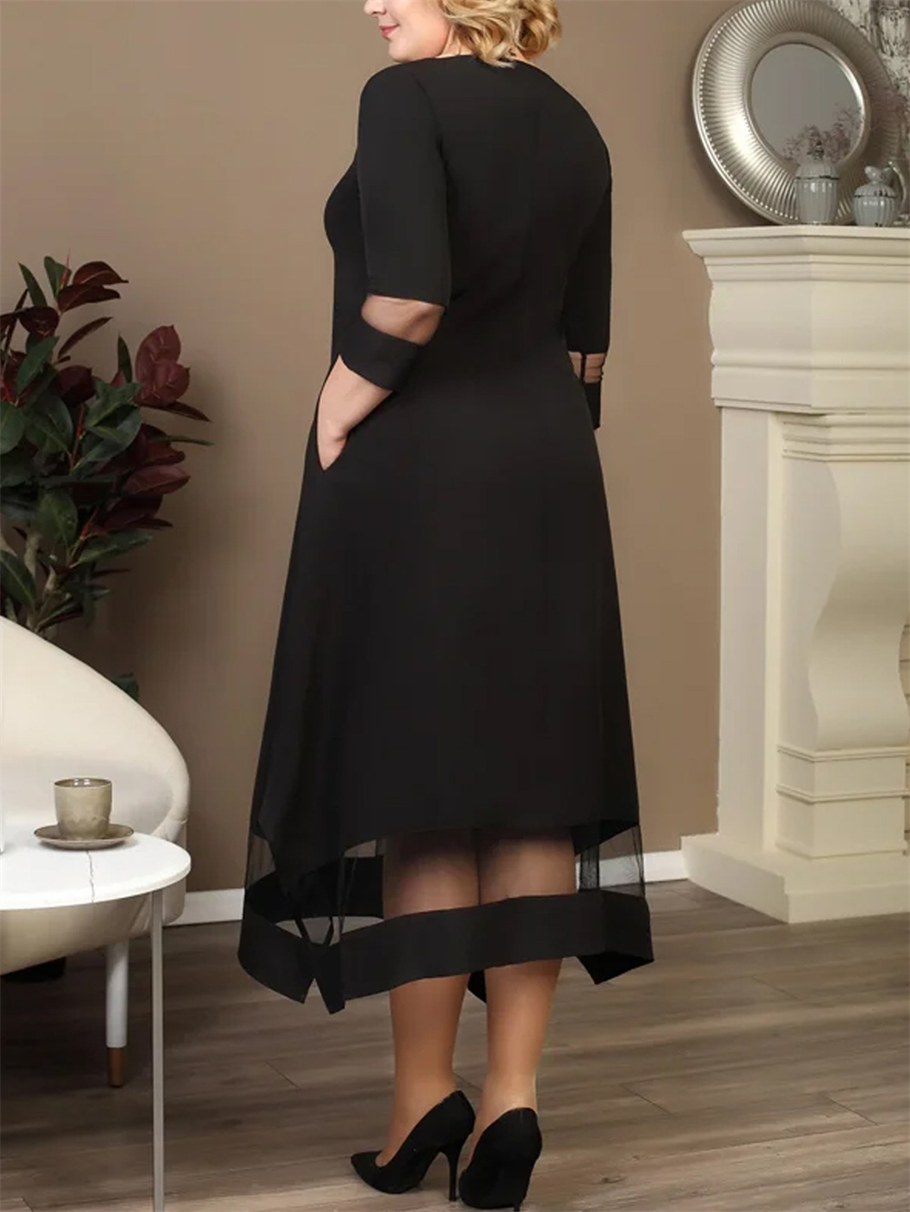 GIBSIE-Robe longue noire en ma - Women Formal Office Wear Tops avis et prix