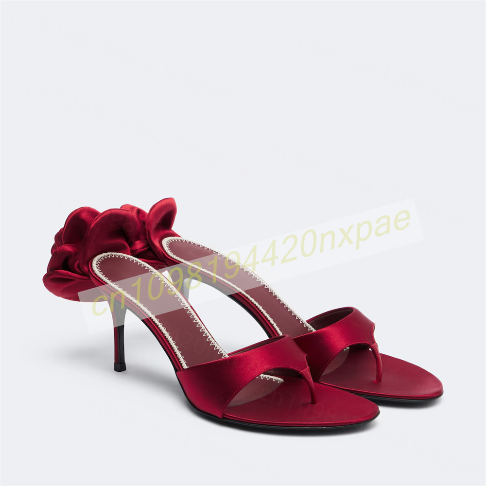 Sandales mules en satin rouge  - Women Formal Wear For Wedding avis et prix